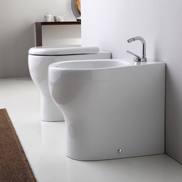 Bodenstehendes WC und Bidet, glänzend weiß | Soave