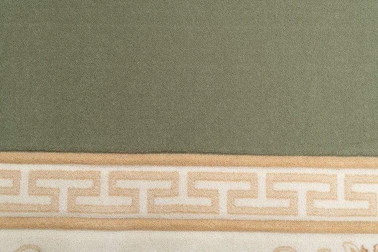 Gewebter Wollteppich mit Bordüre Pelinia Grün 60x110 cm
