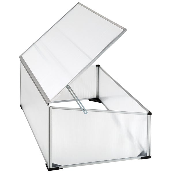 Doppel-Frühbeet tectake  Aufbau im Stecksystem aus Aluminium transparent