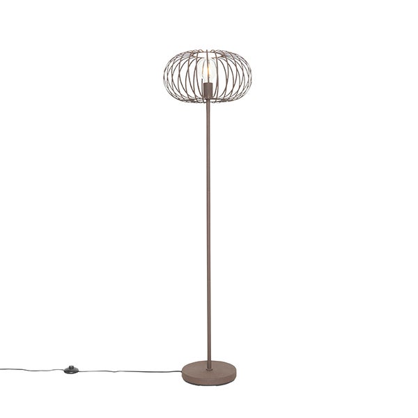 QAZQA - Design Stehlampe Rostbraun - Johanna I Wohnzimmer I Schlafzimmer - Stahl Länglich - LED geeignet E27