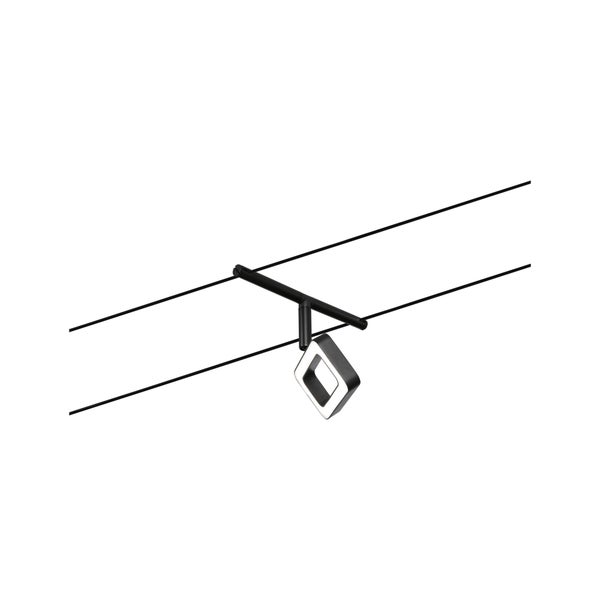 CorDuo LED Seilsystem Frame Einzelspot 280lm 4,8W 3000K 12V Schwarz matt, Chrom