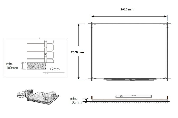 Gartenhaus, Gerätehaus 7,50m2 - 3x2,50m - 28mm
