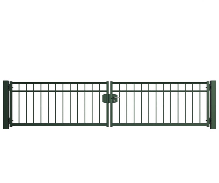 Doppelflügeltor aus Metall mit Schloss für den Außenbereich