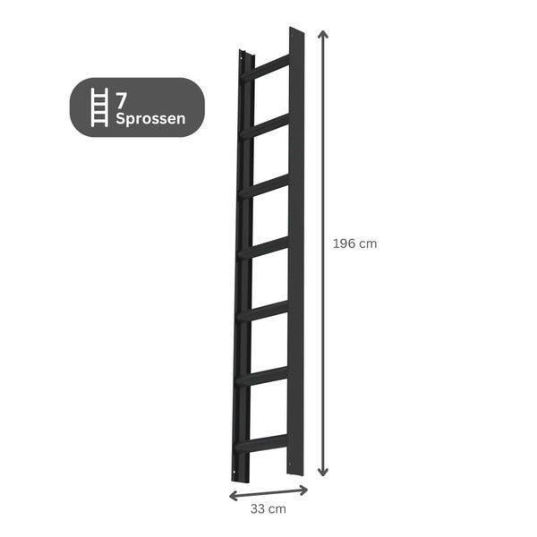 PROREGAL Dachleiter Anthrazitgrau 7 Sprossen