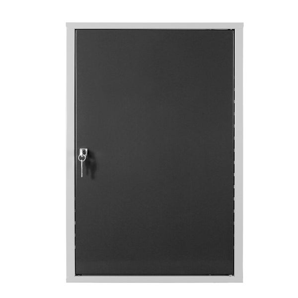 PROREGAL Werkzeugwandschrank mit Tür + 1 Fachboden | HxBxT 75x50x20cm | Lichtgrau/Anthrazitgrau