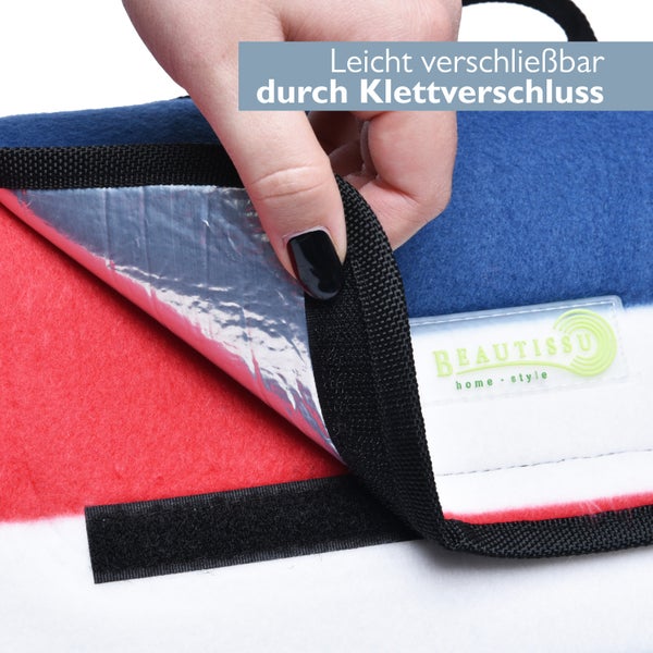 Beautissu Picknickdecke mit Klettverschluss und Tragegriff
