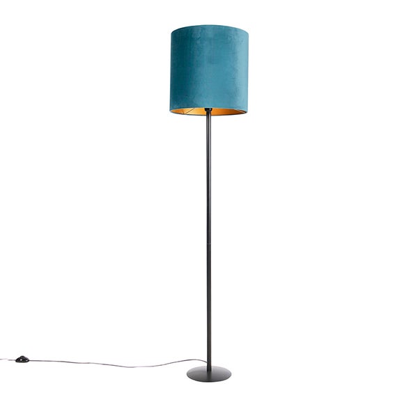 Stehlampe mit zylindrischem Schirm und schlankem Gestell