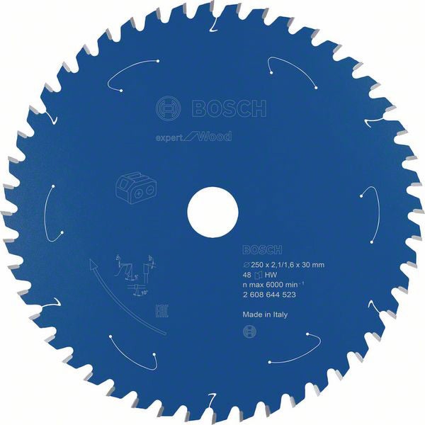 Bosch Kreissägeblatt für Akkusägen Expert for Wood, 254 x 2,1/1,6 x 30, 48 Zähne - 2608644686