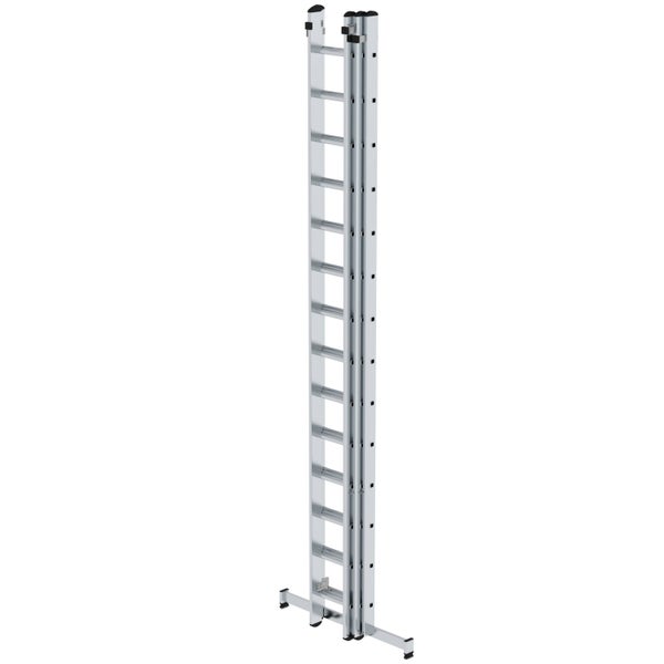PROREGAL Sprossen-Schiebeleiter 3-Teilig mit Traverse 3 x 14 Sprossen