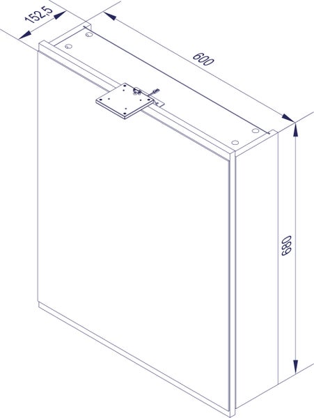 FACKELMANN LIMA Badmöbel Set 3 Teile / Gussmarmor Waschbecken / Waschbeckenunterschrank mit 2 Türen / LED Spiegelschrank / Badschrank mit Soft-Close / Korpus: Braun hell / Front: Weiß / Breite: 60 cm