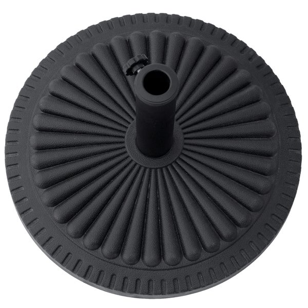 Outsunny Sonnenschirmständer 14 kg Schirmständer für Sonnenschirm rund Schirmstangen 35-48 mm Sonnenschirmfuß für Garten Terrasse Balkon Zement Ø49 cm Schwarz