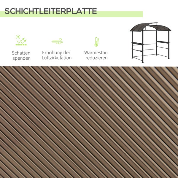 Outsunny Grillpavillon, 240L x 150B x 230H cm, Stahl, PC, mehrfarbig