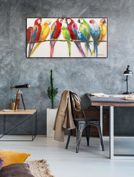 Handgemaltes Gemälde Acrylfarbe 120x60cm Bunt