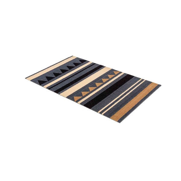 Teppich mit Streifen- und Dreiecksmuster