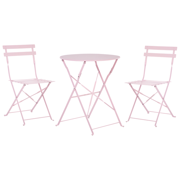 Bistro Set klappbar FIORI Metall Pastellrosa