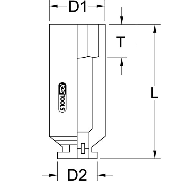 KS TOOLS 1/2 Sechskant-Kraft-Stecknuss lang 19 mm - 515.1119
