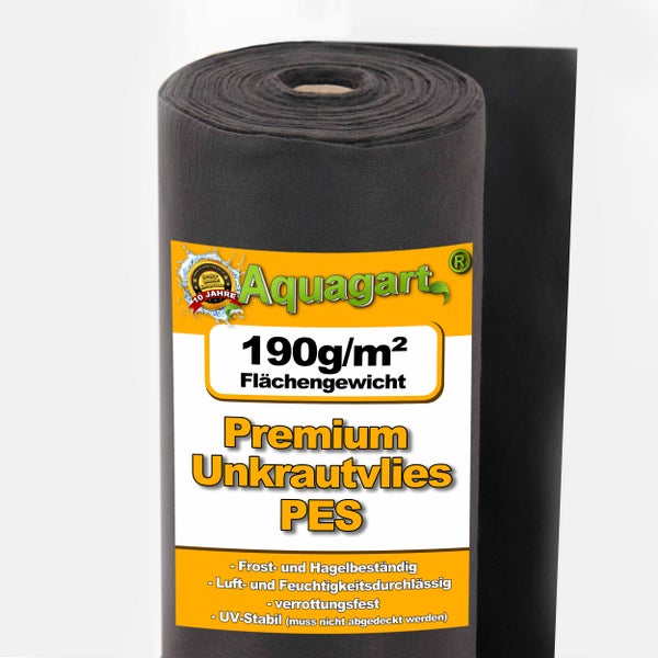 25m² Unkrautvlies Gartenvlies Mulchvlies Bodengewebe 190g 1m breit PES