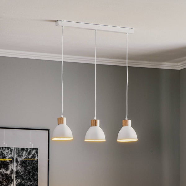 Envostar Pendelleuchte Tira (Skandinavisch) in Weiß aus Metall (3 flammig, E27) - Deckenlampe Esstischlampe Hängelampe Hängeleuchte Wohnzimmerleuchte