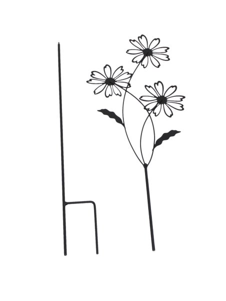 FRANK FLECHTWAREN|Gartenstecker Blumen, 20 x 100 cm, METALL, HOLZ