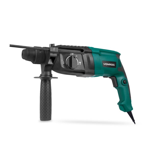 Vonroc Bohrhammer mit Zusatzhandgriff und Tiefenanschlag.