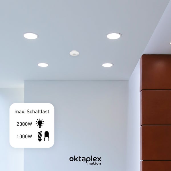 Oktaplex Ina Bewegungsmelder Innen 360 Grad 8m Erfassungsbereich LED geeignet weiß