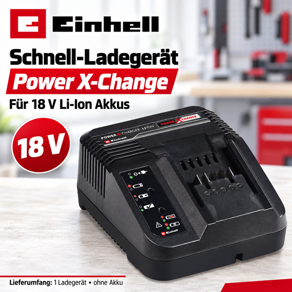 Einhell Power X-Change Schnell-Ladegerät für 18 Volt Lithium Ionen Akkus