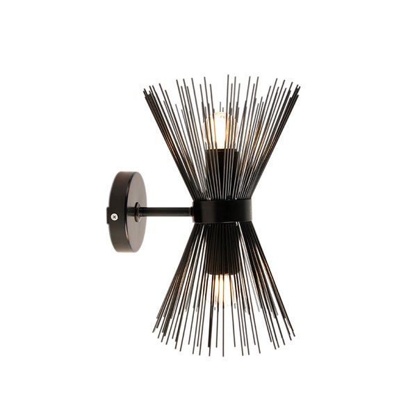 Schwarze Wandleuchte mit dekorativem Design