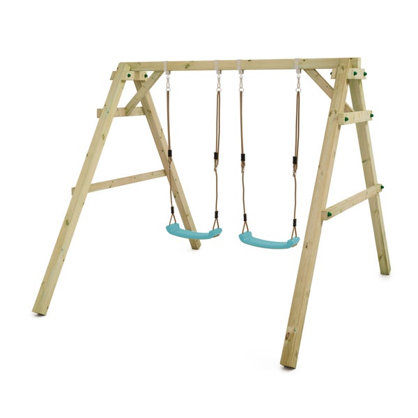WICKEY Kinderschaukel Schaukelgestell Sky Dancer Prime Schaukel, Schaukelgerüst, Doppelschaukel, Holzschaukel - türkis