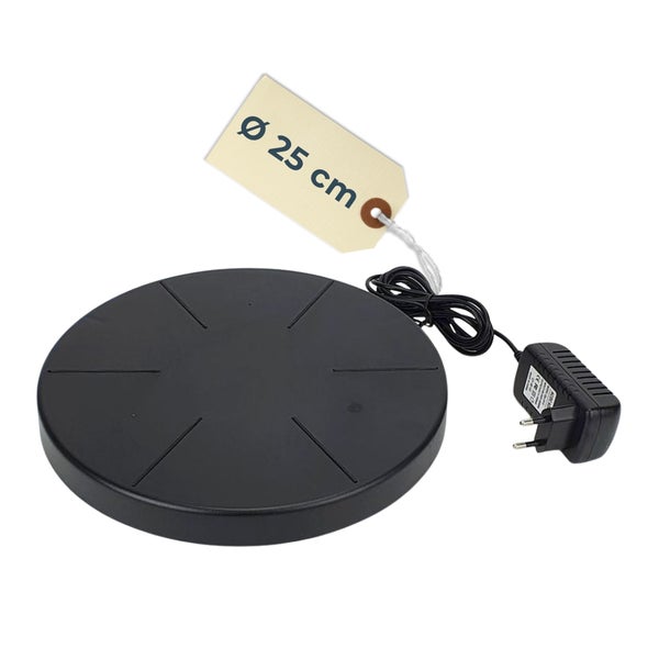 Tränkenwärmer rund, Durchmesser 25 Zentimeter, mit Netzteil und Kabel.