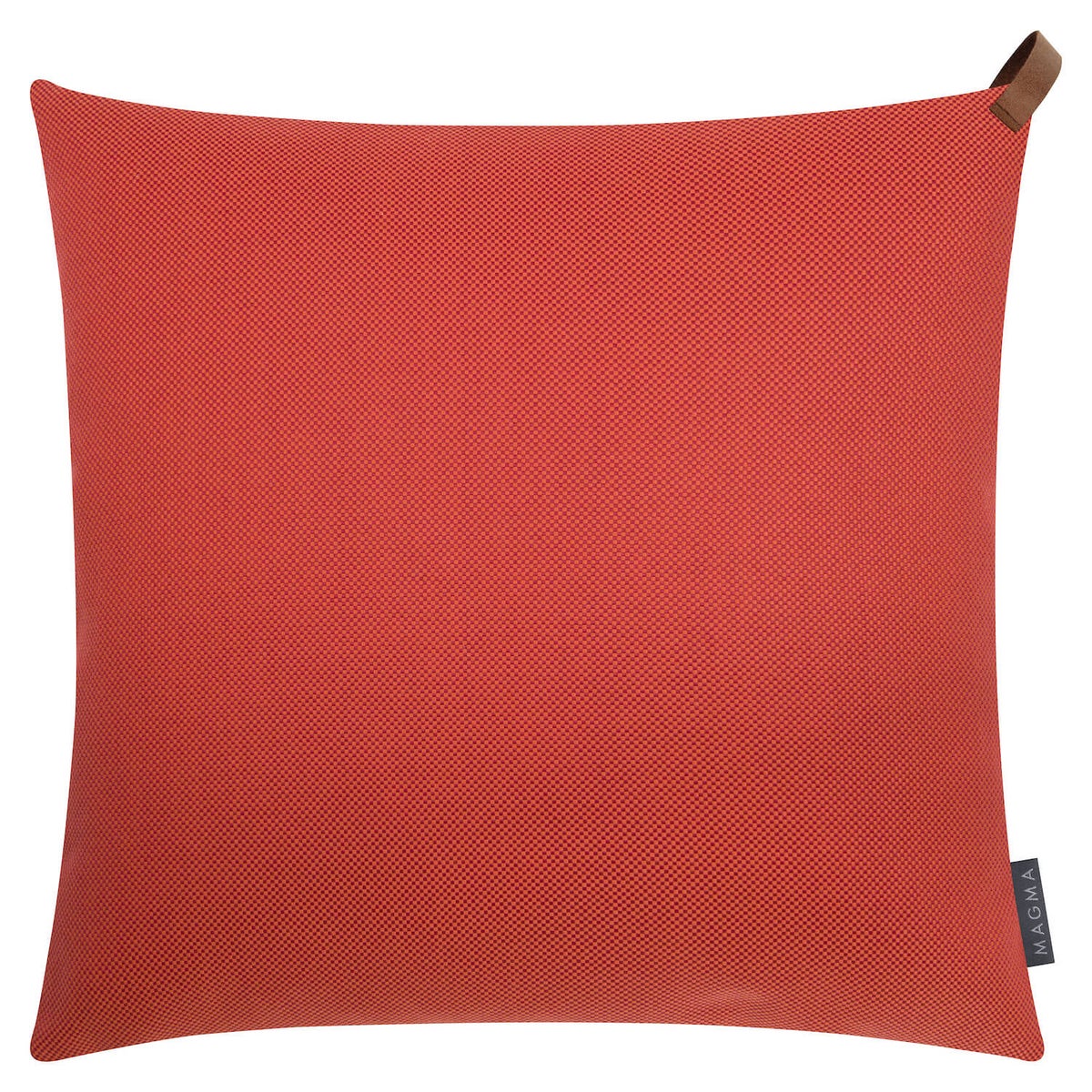 mokebo® Outdoor Kissenbezug ‘Das Sonnenplätzchen’ mit Lederschlaufe, quadratisch, Kissenhülle 50x50 und Bezug für Kissen  | Outdoorstoff in Rot