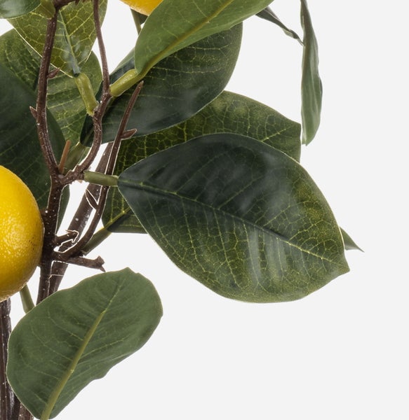 Künstlicher Zitronenzweig QUEOSHA mit Früchten, gelb, 95cm - Kunststoff Zweig