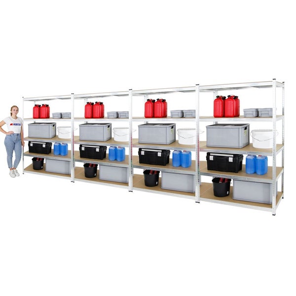 PROREGAL Mega Deal 4x Schwerlastregal Ragnar HxBxT 180 x 120 x 60 cm Fachlast 175 kg Verzinkt