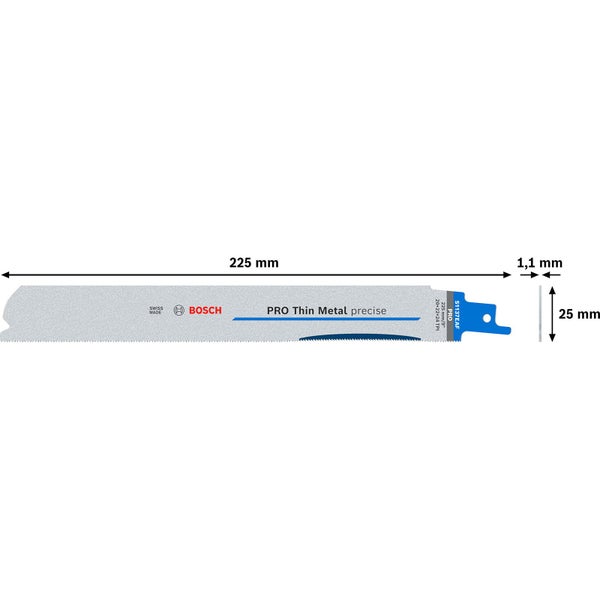 Bosch PRO Thin Metal precise S1137EAF Blatt 1,1 x 25 x 225 mm 5-tlg. - 2608658989