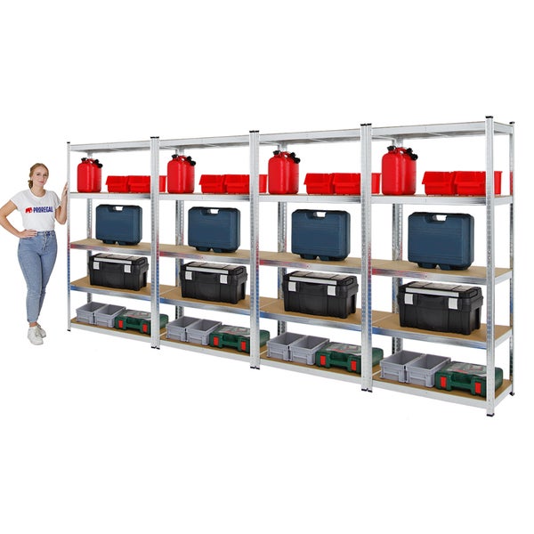 PROREGAL Mega Deal 4x Schwerlastregal Ragnar HxBxT 180 x 90 x 40 cm Fachlast 175 kg Verzinkt