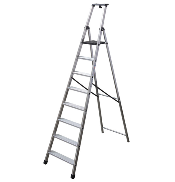 Aluminium Stufenleiter mit sieben Stufen und Haltebügel