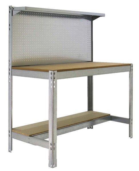 PROREGAL Werkbank Buffalo mit Werkzeugwand und Ablage HxBxT 84 x 150 x 61 cm Traglast 600 kg Verzinkt