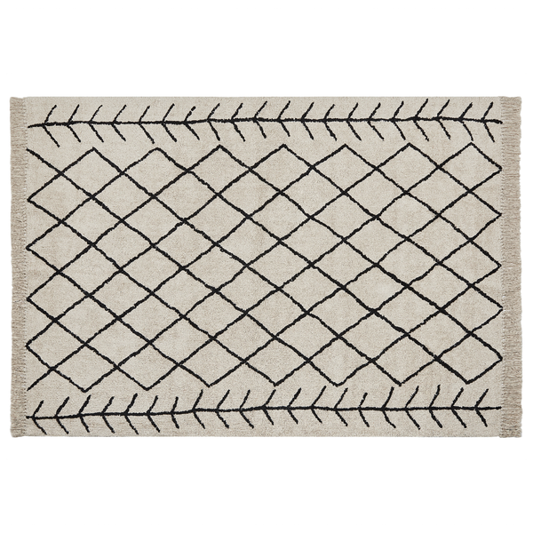 Teppich BOZKIR Beige 160 x 230 cm Baumwolle