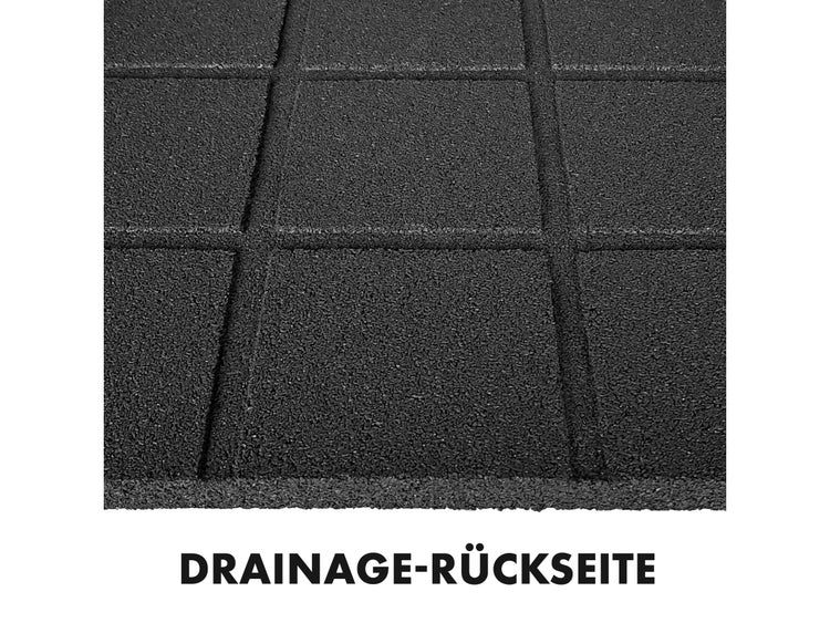 FLOORDIREKT Fallschutzmatte - Elastikmatte - Fallschutzplatte mit Drainage - Grau - 50 x 50 x 2,5 cm