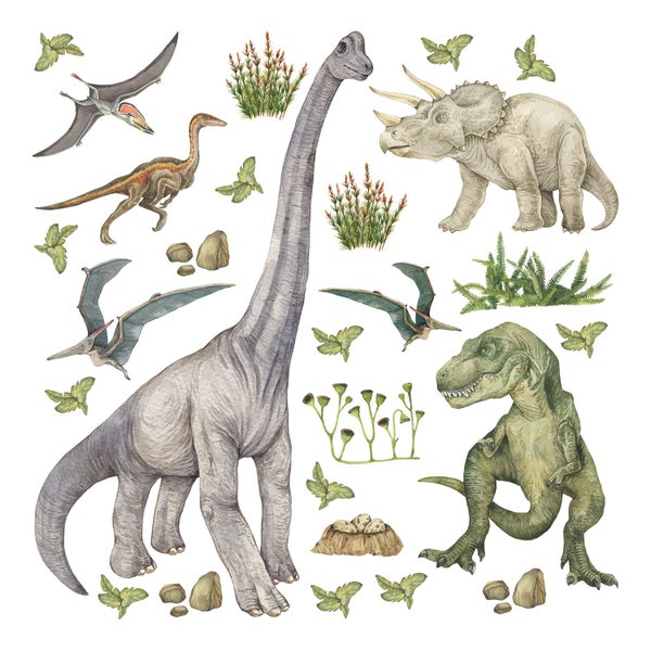 Sanders und Sanders Wandtattoo Dinosaurier Grün - 30 x 30 cm - 601333