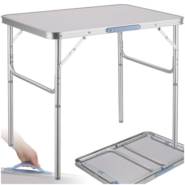 Campingtisch tectake Lothar 75 x 55 x 68 cm klappbar grau
