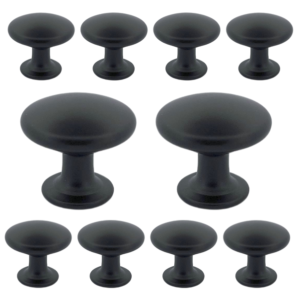 Zehn Möbelknöpfe für Schränke und Schubladen