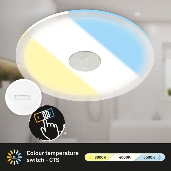 LED Einbaustrahler CCT Bad Deckenleuchte 17cm IP44 Wasserfest Ultra Slim Silber