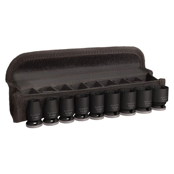 Bosch Steckschlüsselsatz mit Tasche, 7 mm bis 19 mm
