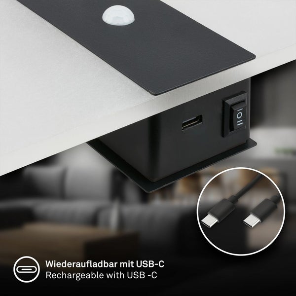 LED Wandleuchte Wandlampe ohne Stromanschluss Bewegungsmelder Akku ohne Bohren