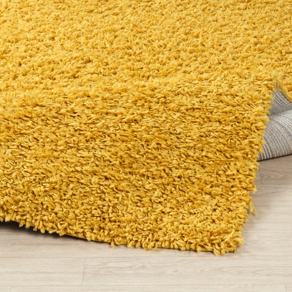 Hochfloriger Shaggy-Teppich Einfarbig Gelb 100x200 cm LILLY
