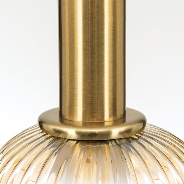 Hängeleuchte Carneva Bronze mit amber Glas