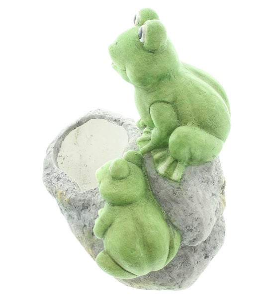FRANK FLECHTWAREN | Pflanzer Froschpaar, MAGNESIUMOXID, 30 x 21 x 33 cm