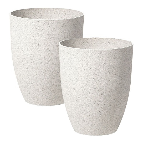 Set mit 2 Blumentöpfen CROTON 43 cm Cremeweiß