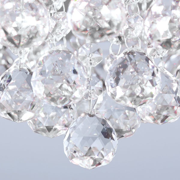 Deckenluster Kristall 4-flammig silber