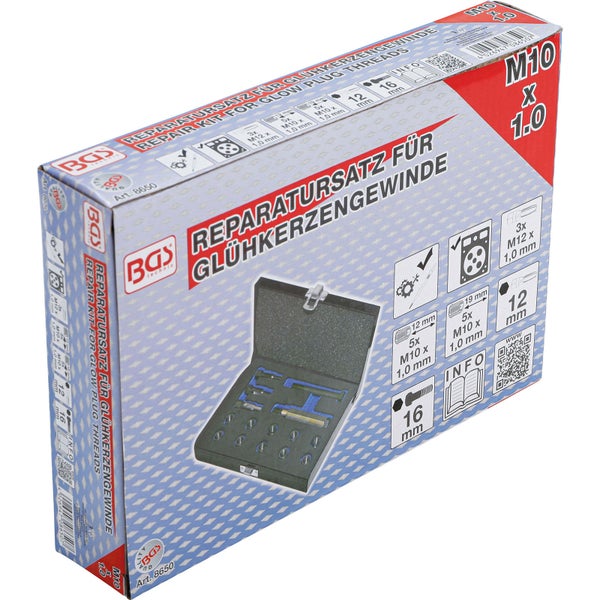 BGS Reparatursatz für Glühkerzengewinde M10 x 1,0 - 8650